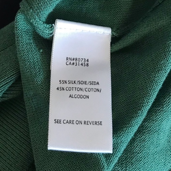 BcbgMaxAzria Green Silk Cotton Blend Knit Blouse - Picture 7 of 9
